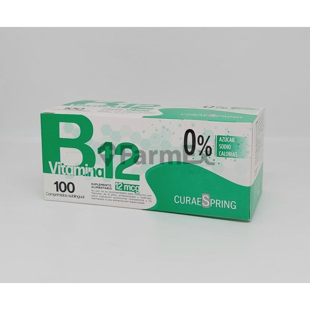 Vitamina B12 12 mcg x 100 comprimidos Curae Spring